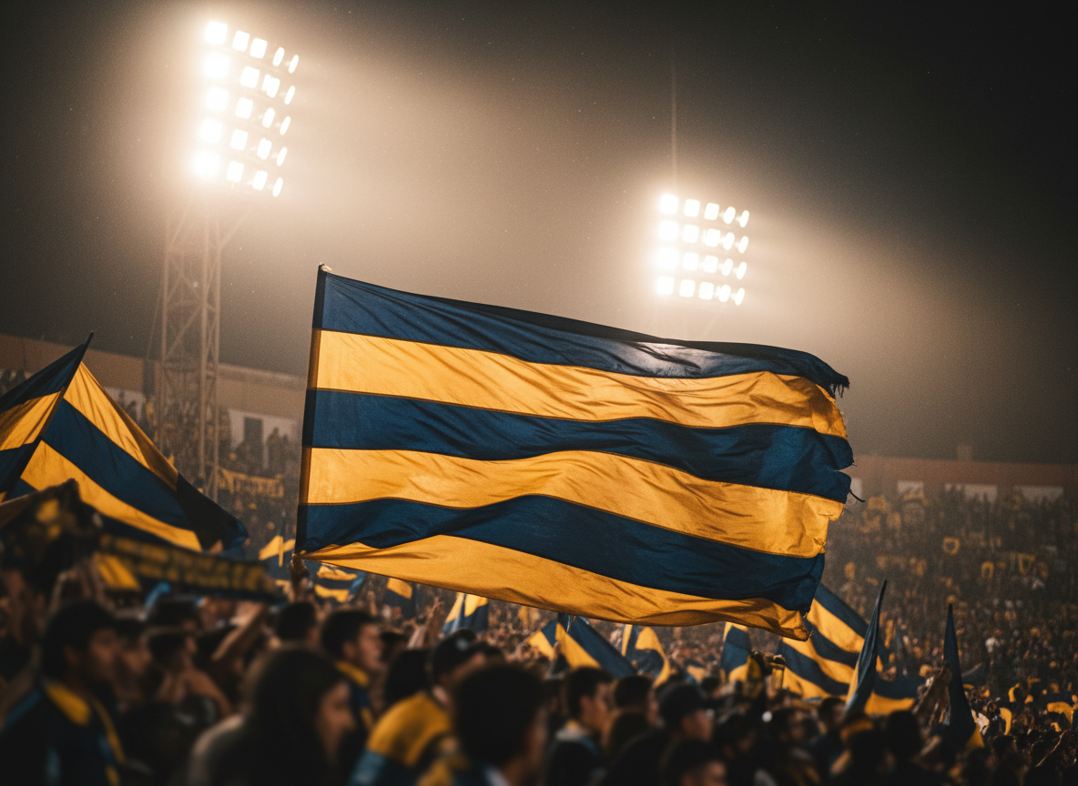Bandiera gialloblu allo stadio
